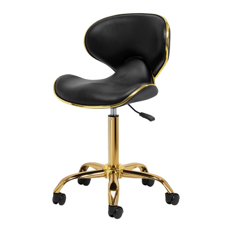 Czarny taboret kosmetyczny Q-4599