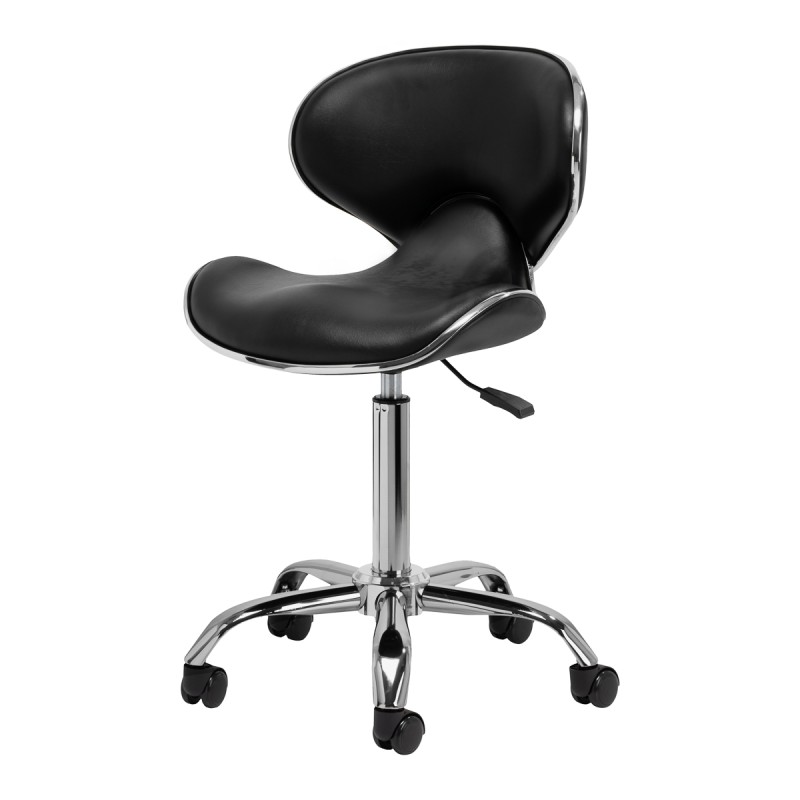 Czarny taboret kosmetyczny Q-4699