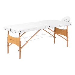 Stół składany do masażu drewniany Balance Lux 3 segmentowy 190x70 biały