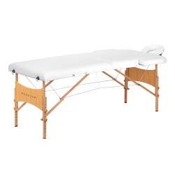 Stół składany do masażu drewniany Balance Lux 2 segmentowy 190x70 biały