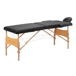 Stół składany do masażu drewniany Balance 2 segmentowe czarny