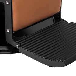 Light brown barber chair black frame