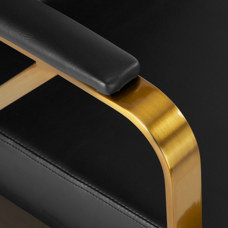 Złoto-czarny fotel fryzjerski Genua