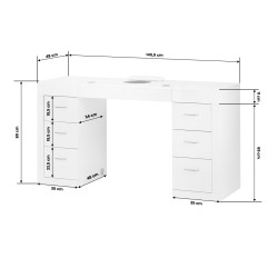 Biurko kosmetyczne 324 z pochłaniaczem kasetowym białe