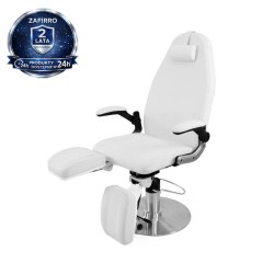 Biały hydrauliczny fotel podologiczny Zaffiro