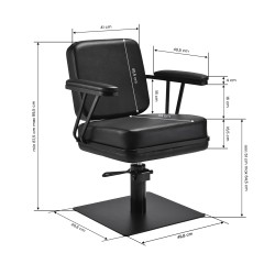 Gabbiano fotel fryzjerski Madryt czarny czarna podstawa