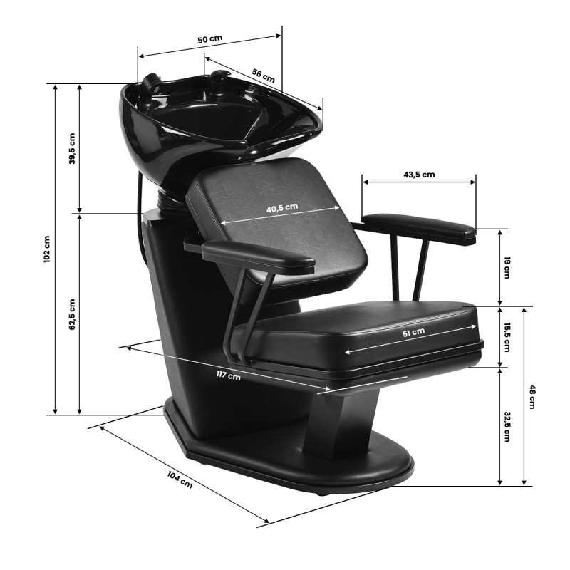 Gabbiano myjnia fryzjerska Madryt czarny