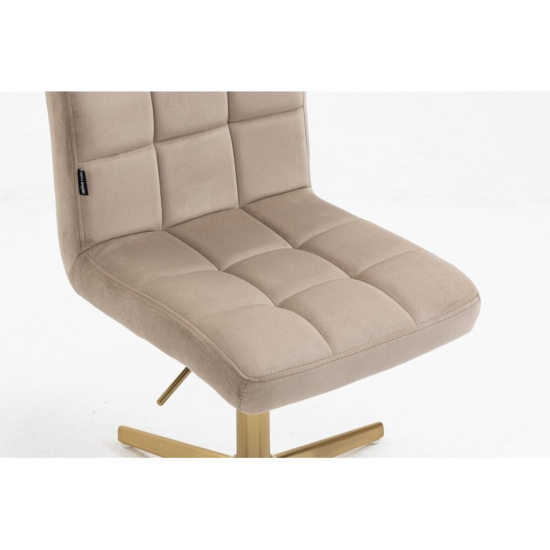 Fotel Hr7009Cross Latte Welur Złota Podstawa