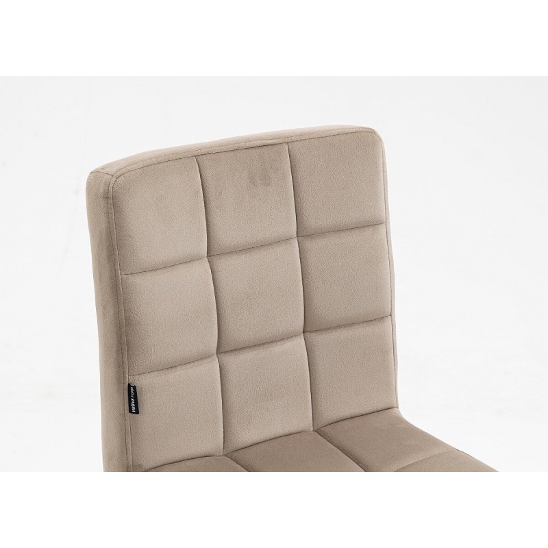 Fotel Hr7009Cross Latte Welur Złota Podstawa