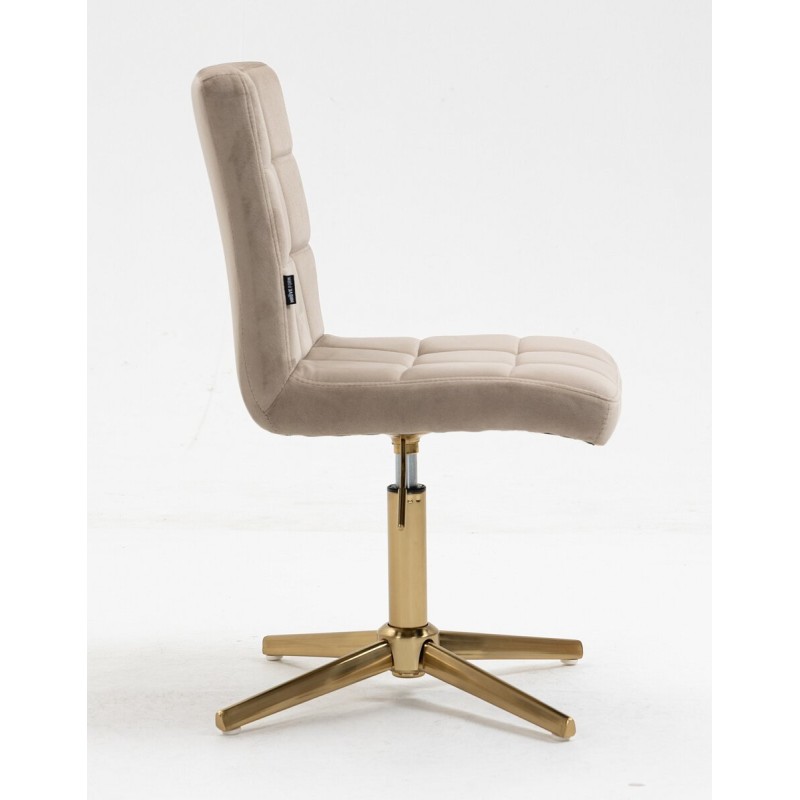 Fotel Hr7009Cross Latte Welur Złota Podstawa