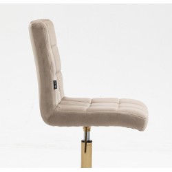 Fotel Hr7009Cross Latte Welur Złota Podstawa