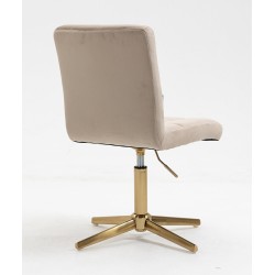 Fotel Hr7009Cross Latte Welur Złota Podstawa