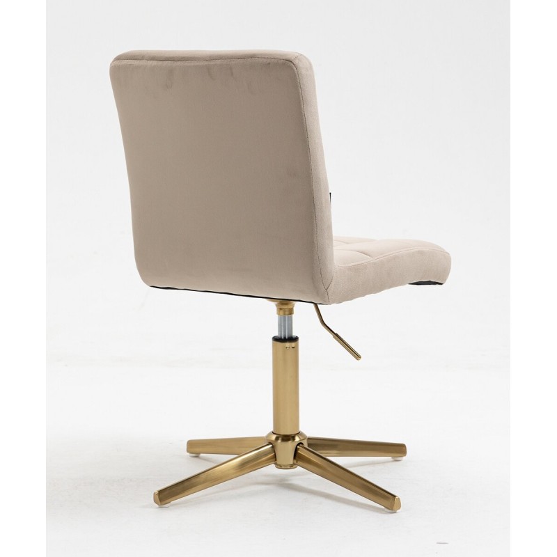 Fotel Hr7009Cross Latte Welur Złota Podstawa