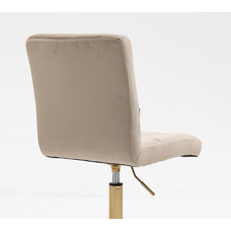 Fotel Hr7009Cross Latte Welur Złota Podstawa