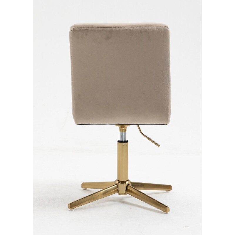 Fotel Hr7009Cross Latte Welur Złota Podstawa