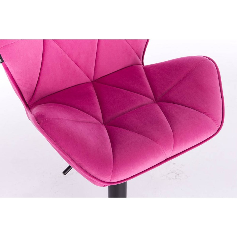 Fotel Hr111W Malinowy Welur Czarny Mat