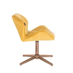 Fotel Hr111Cross Złoty Żółty Welur