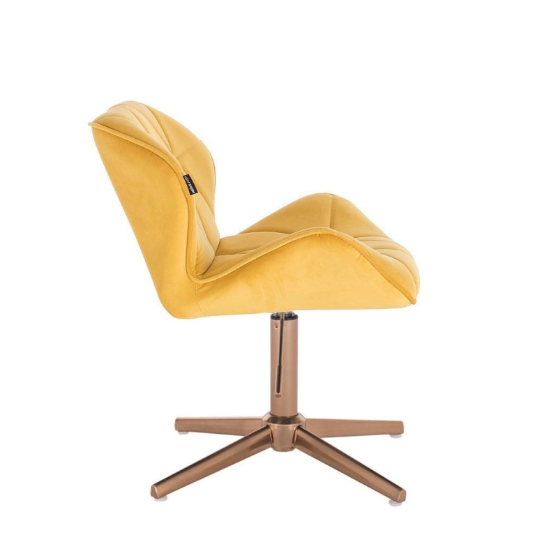 Fotel Hr111Cross Złoty Żółty Welur