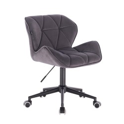 Fotel Hr111K Grafitowy Welur Czarna Podstawa