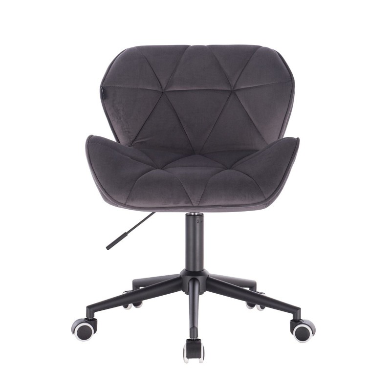 Fotel Hr111K Grafitowy Welur Czarna Podstawa