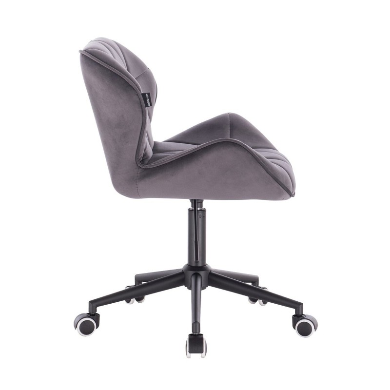 Fotel Hr111K Grafitowy Welur Czarna Podstawa