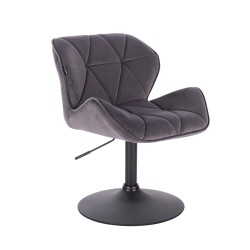 Fotel Hr111N Grafitowy Welur Czarna Podstawa