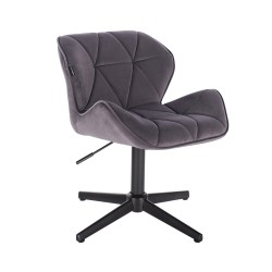 Fotel Hr111Cross Grafitowy Welur Czarna Podstawa