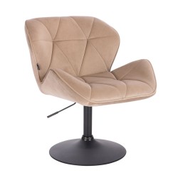 Fotel Hr111N Latte Welur Czarna Podstawa