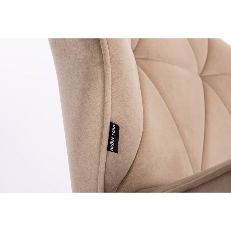 Fotel Hr111K Latte Welur Chromowana Podstawa