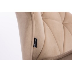 Fotel Hr111N Latte Welur Chromowana Podstawa