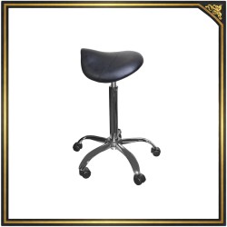 Czarny siodełkowy taboret fryzjerski