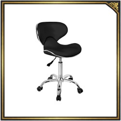 Black salon stool round seat