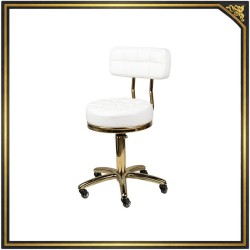 White cosmetic stool gold legs