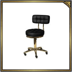Black cosmetic stool gold base