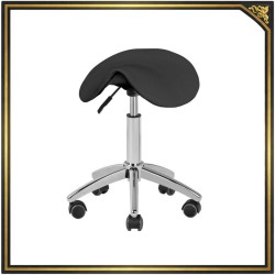 Black adjustable round cosmetic stool
