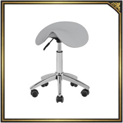 Gray padded salon stool