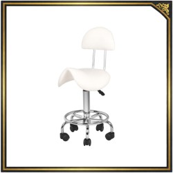 white cosmetic stool with backrest