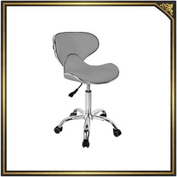 Gray salon stool with casters
