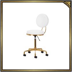 Złoty obrotowy taboret kosmetyczny