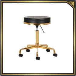 Złoty obrotowy taboret kosmetyczny