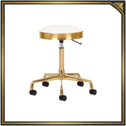 Złoty obrotowy taboret kosmetyczny