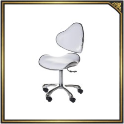 White cosmetic stool with backrest