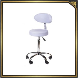 Lavender cosmetic stool with backrest