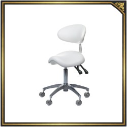 Taboret kosmetyczny z oparciem 1850 Expert biały | PRO