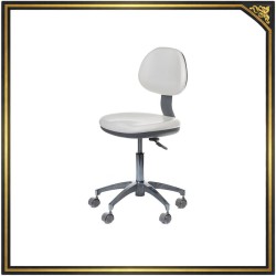 White cosmetic stool with backrest