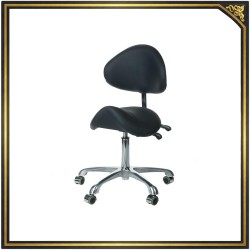 Black cosmetic stool chrome base