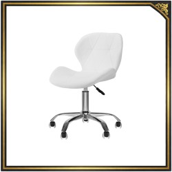 White swivel cosmetic stool