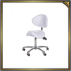 White chrome cosmetic stool