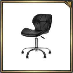 Black round adjustable cosmetic stool