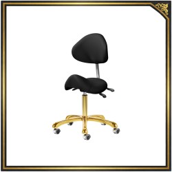Black cosmetic stool gold base